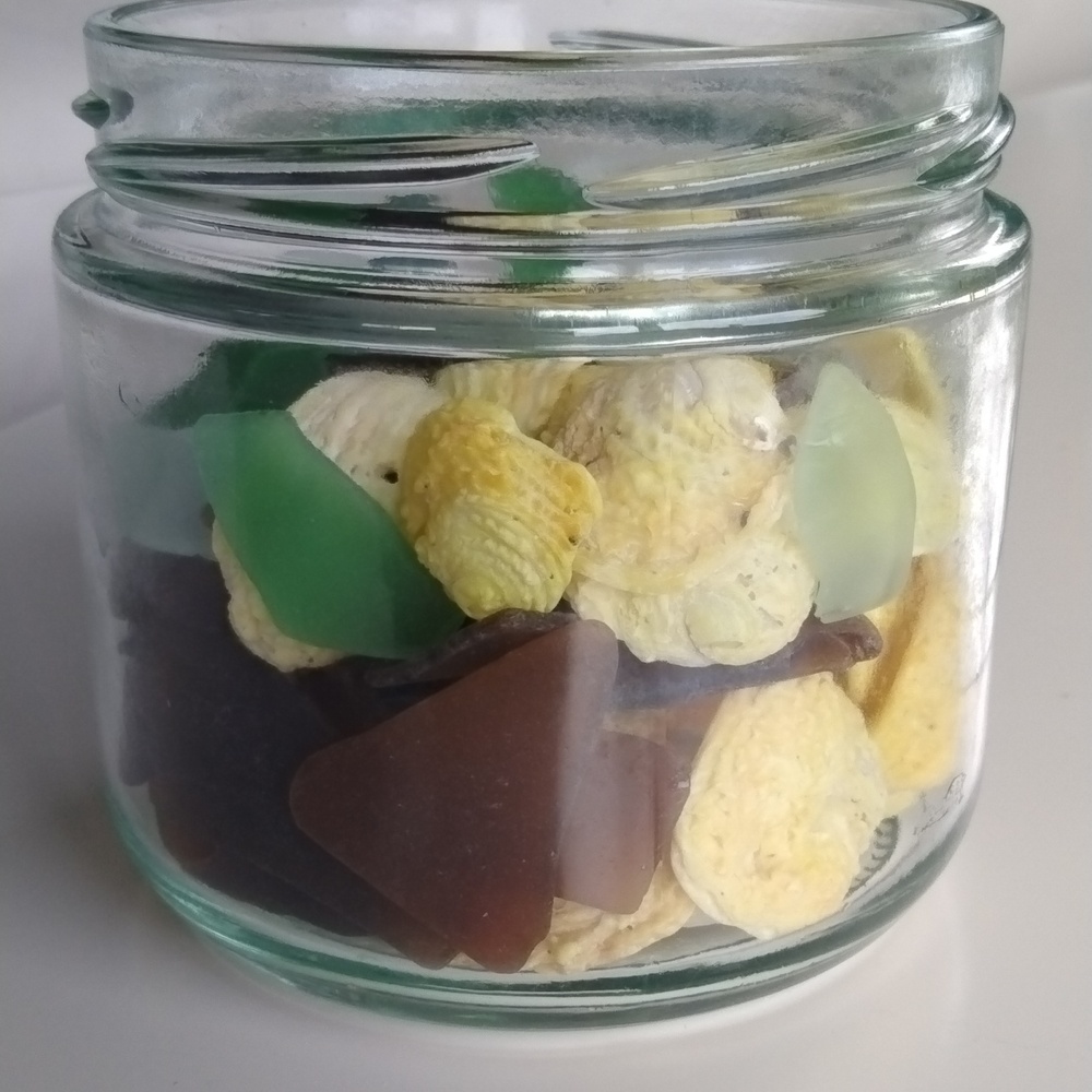 Sea Glass With Yellow Shell Collection - Picture 10 of 10